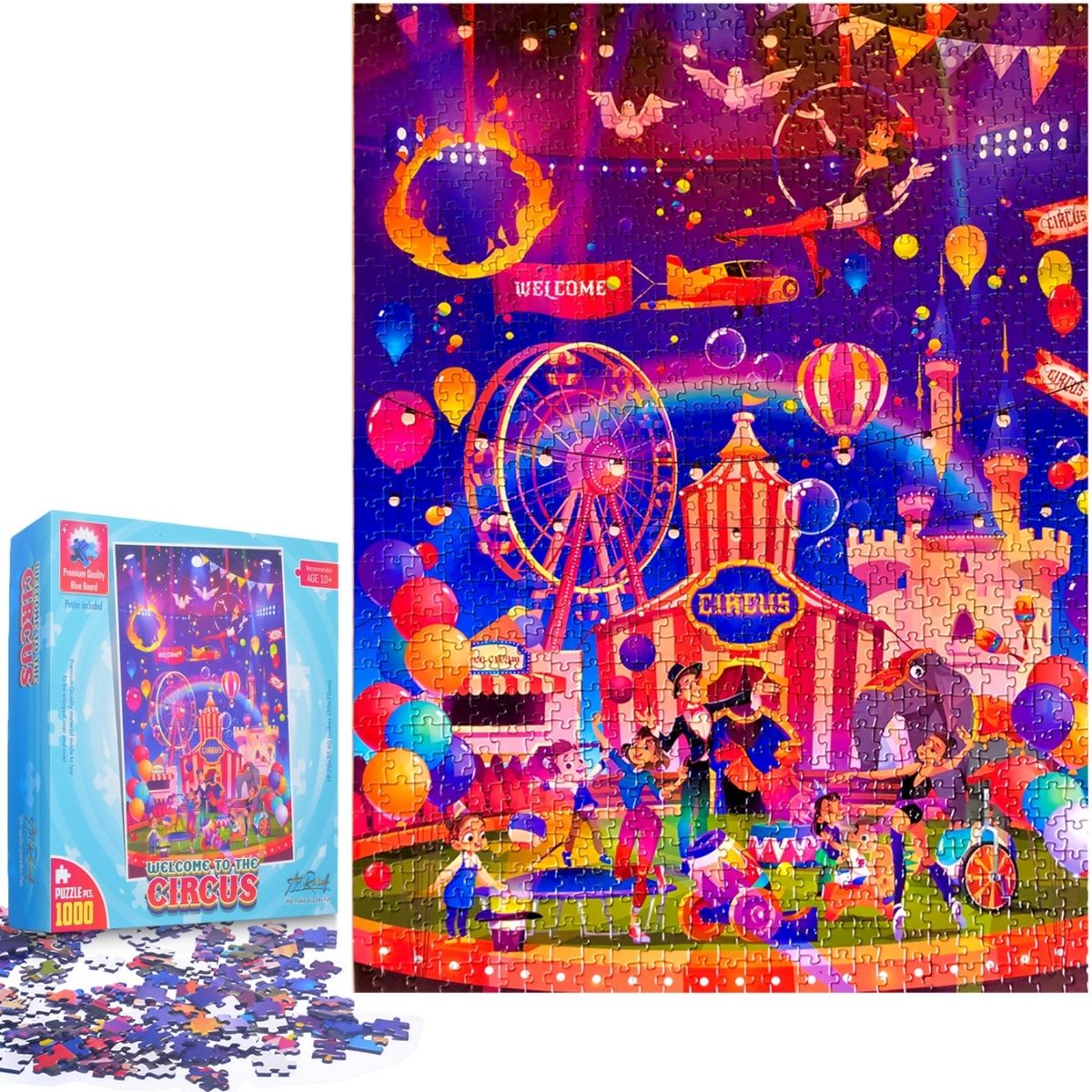 ArtRelief Jigsaw Puzzles 1000 Pieces for Adults Kids Puzzle Board Game